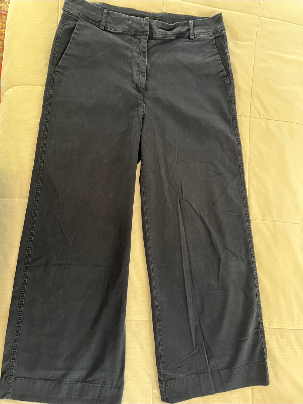 J. Crew Dark Navy Wide Leg Cropped Pants